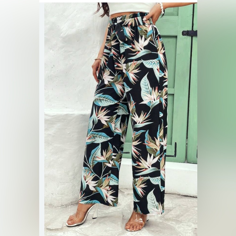 Pineapple Tropical Print wrap gaucho Peru Pants size M